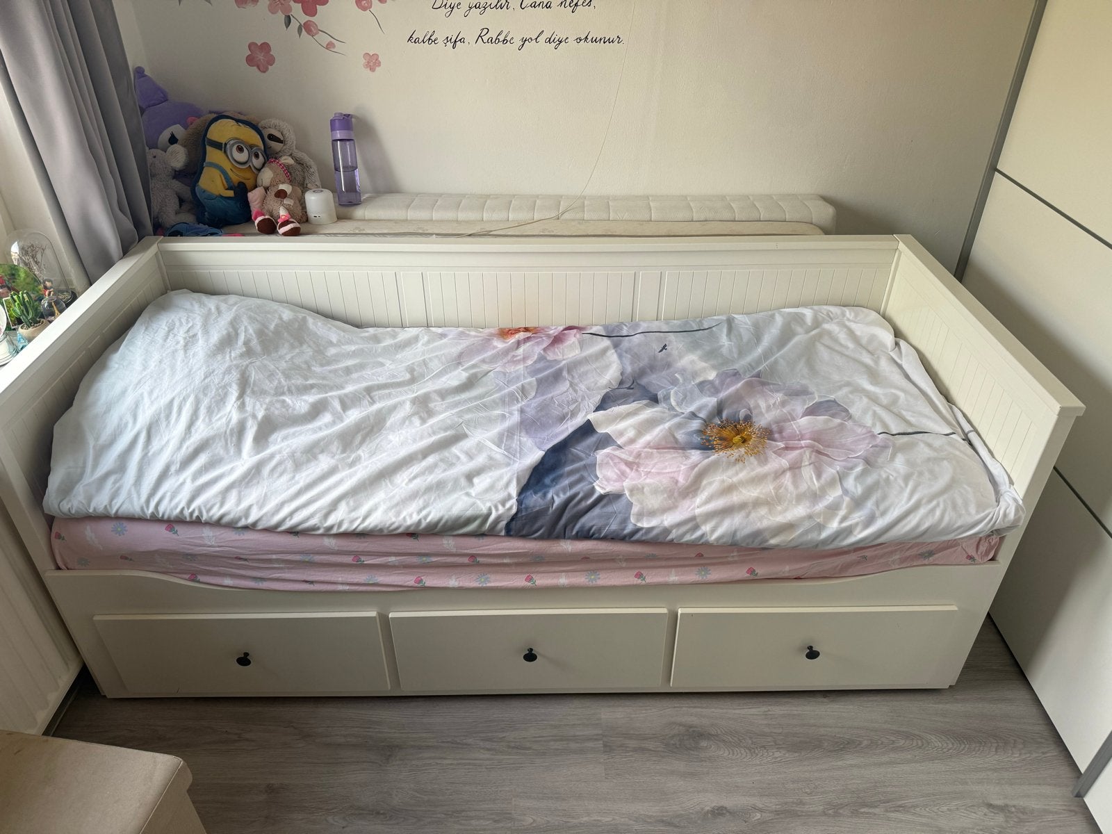 Uitschuifbaar bed IKEA, Huis en Inrichting, Ophalen, 90 cm, Wit, Tweepersoons