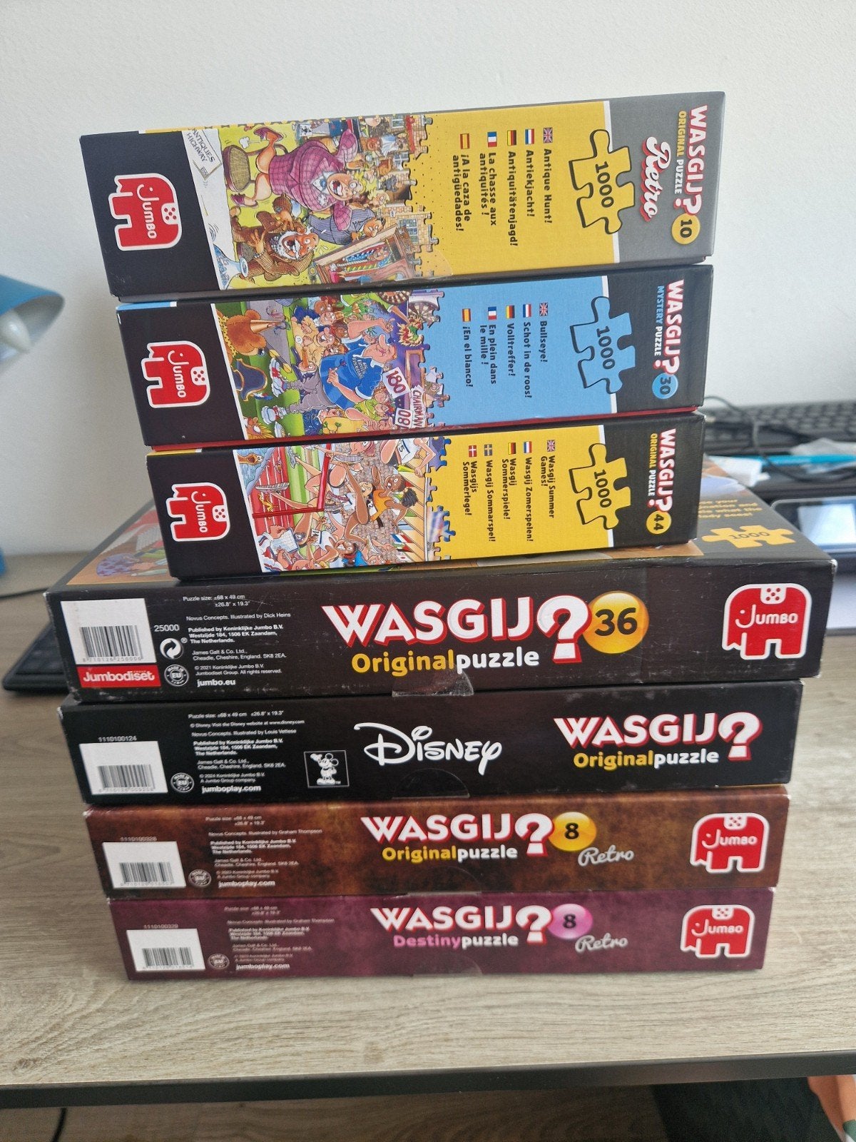 6 wasgij puzzels - 1000 stukjes, Ophalen of Verzenden, 500 t/m 1500 stukjes, Zo goed als nieuw, Legpuzzel