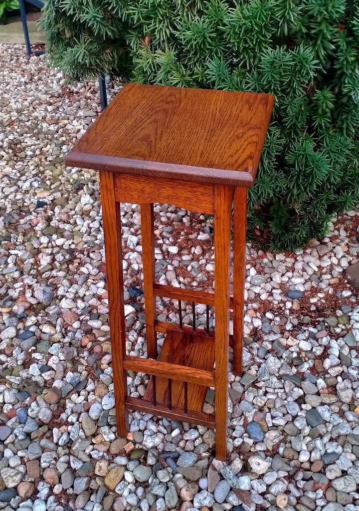Antiek Eiken Houten Kruk / Planten Tafel - 70CM - NR 1, Huis en Inrichting, Krukjes, Ophalen of Verzenden, Zo goed als nieuw, Hout