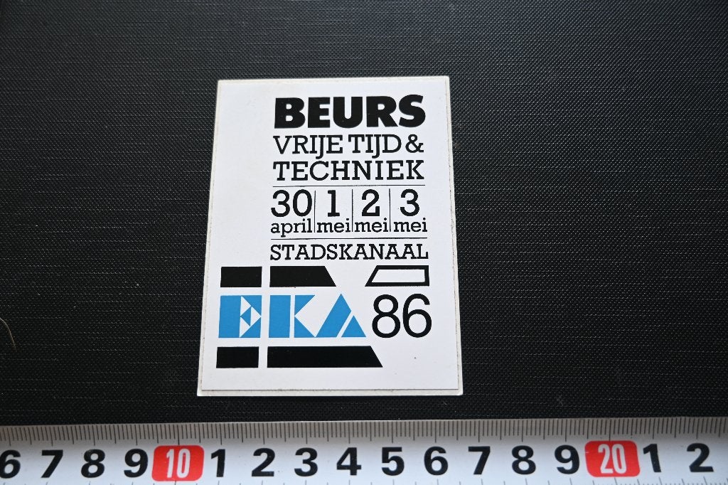 sticker stadskanaal beurs vrije tijd & techniek EKA 1986, Verzamelen, Ophalen of Verzenden, Zo goed als nieuw
