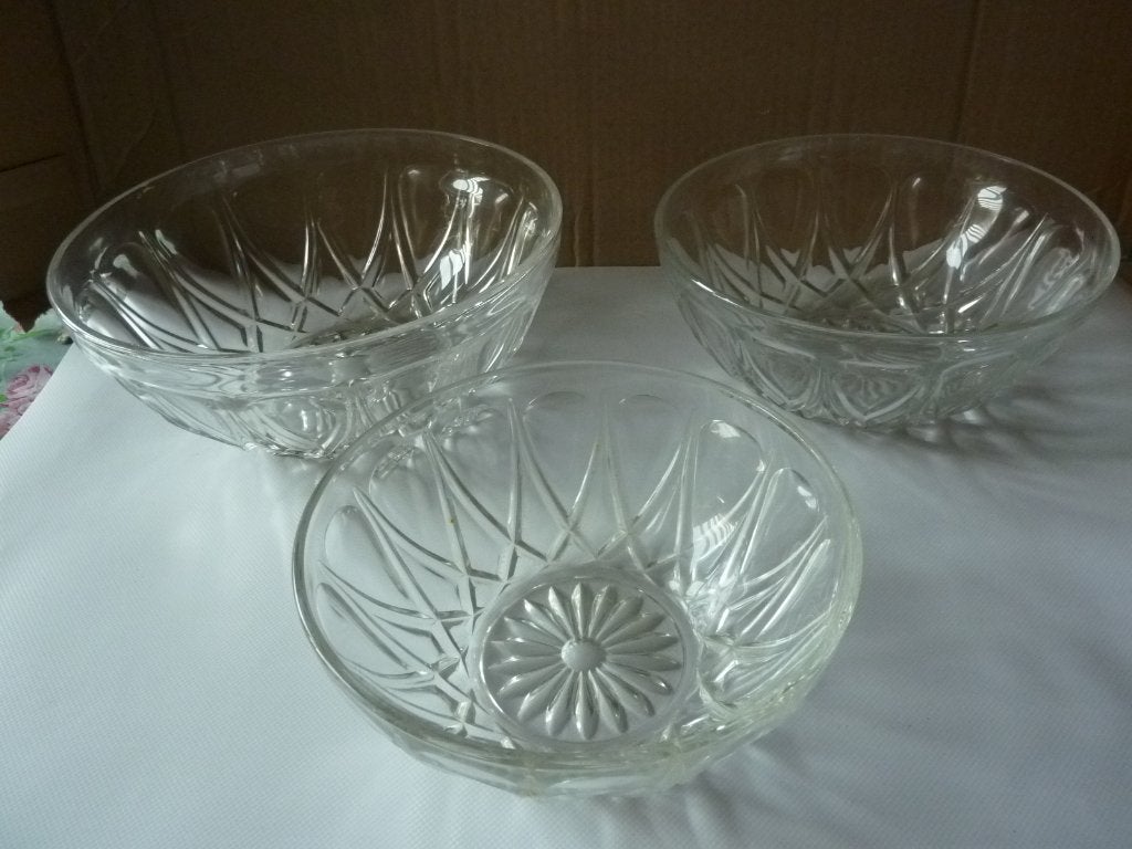 set van 3 glazen kommen, Ophalen of Verzenden, Kom(men), Overige stijlen, Glas