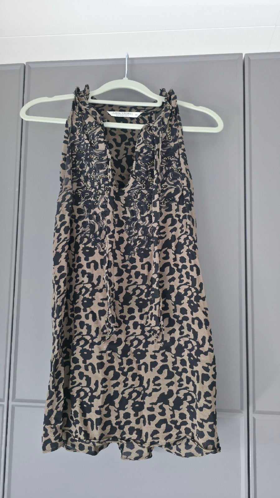 Summum Woman Panterprint Top met Kraag en Gouden Details, Summum Woman, Bruin, Ophalen of Verzenden, Zo goed als nieuw