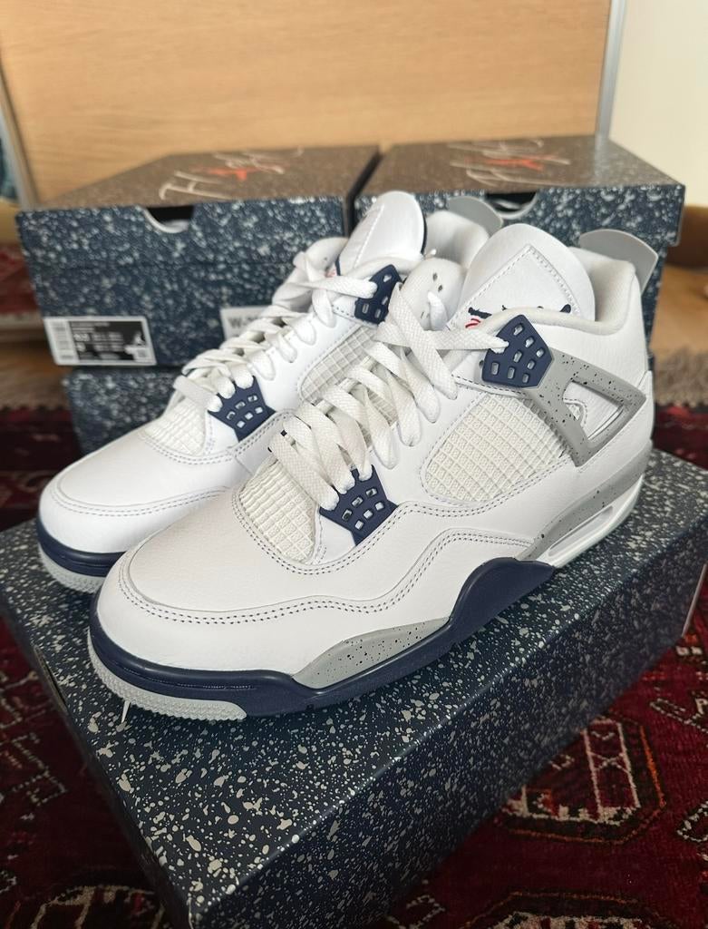 Air Jordan 4 Midnight Navy, Ophalen of Verzenden, Nieuw, Blauw
