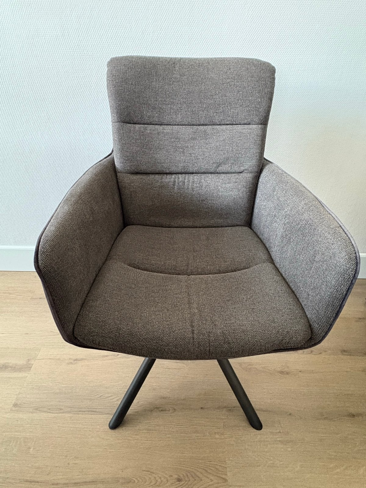 6 Pronto Cavaletta eetkamerstoelen - Taupe/Grijs, Ophalen, Gebruikt, Vijf, Zes of meer stoelen, Stof