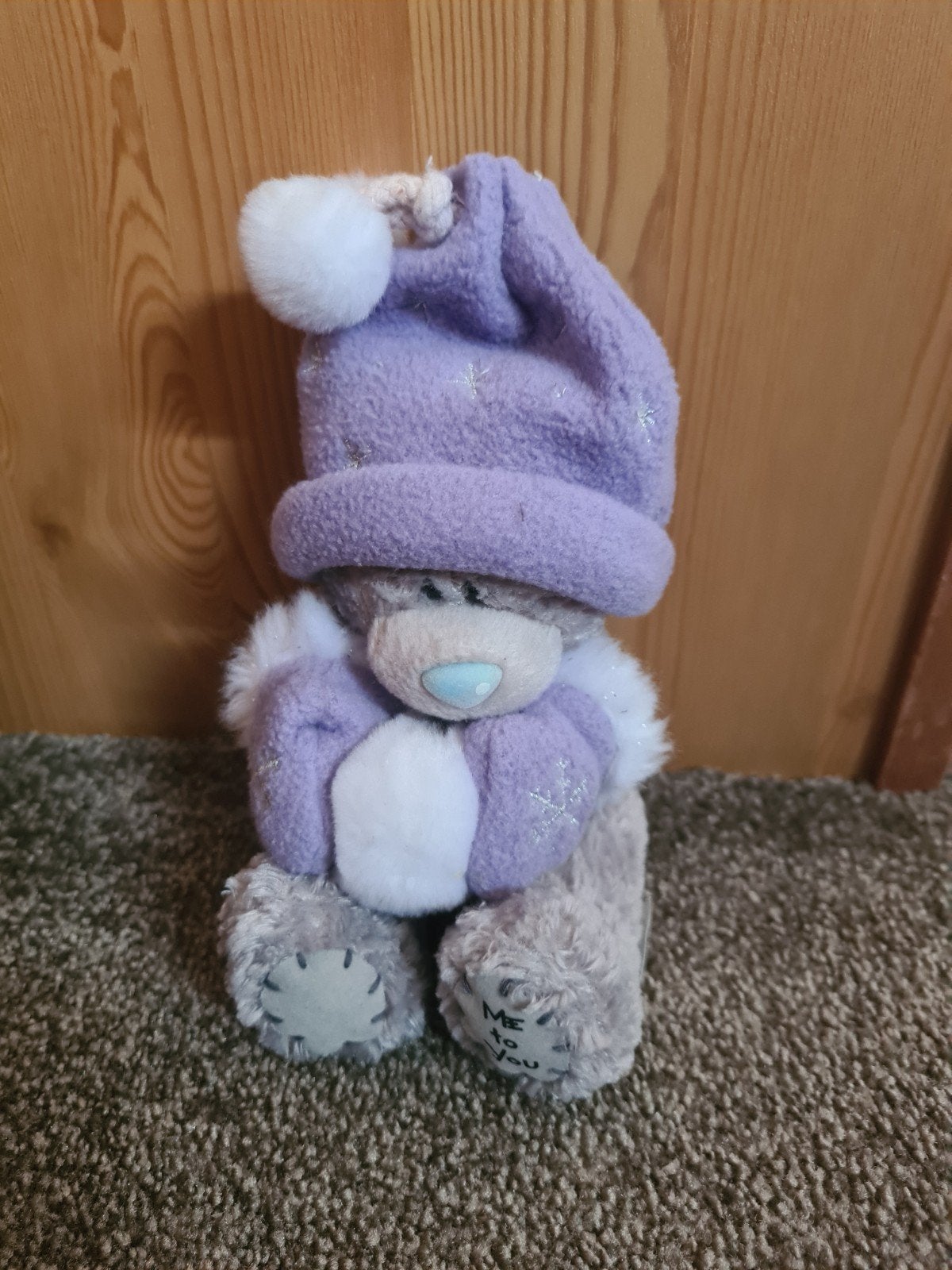 Me to You Tatty Teddy knuffel met paarse muts en sjaal, Overige merken, Overige karakters, Beer, Grijs