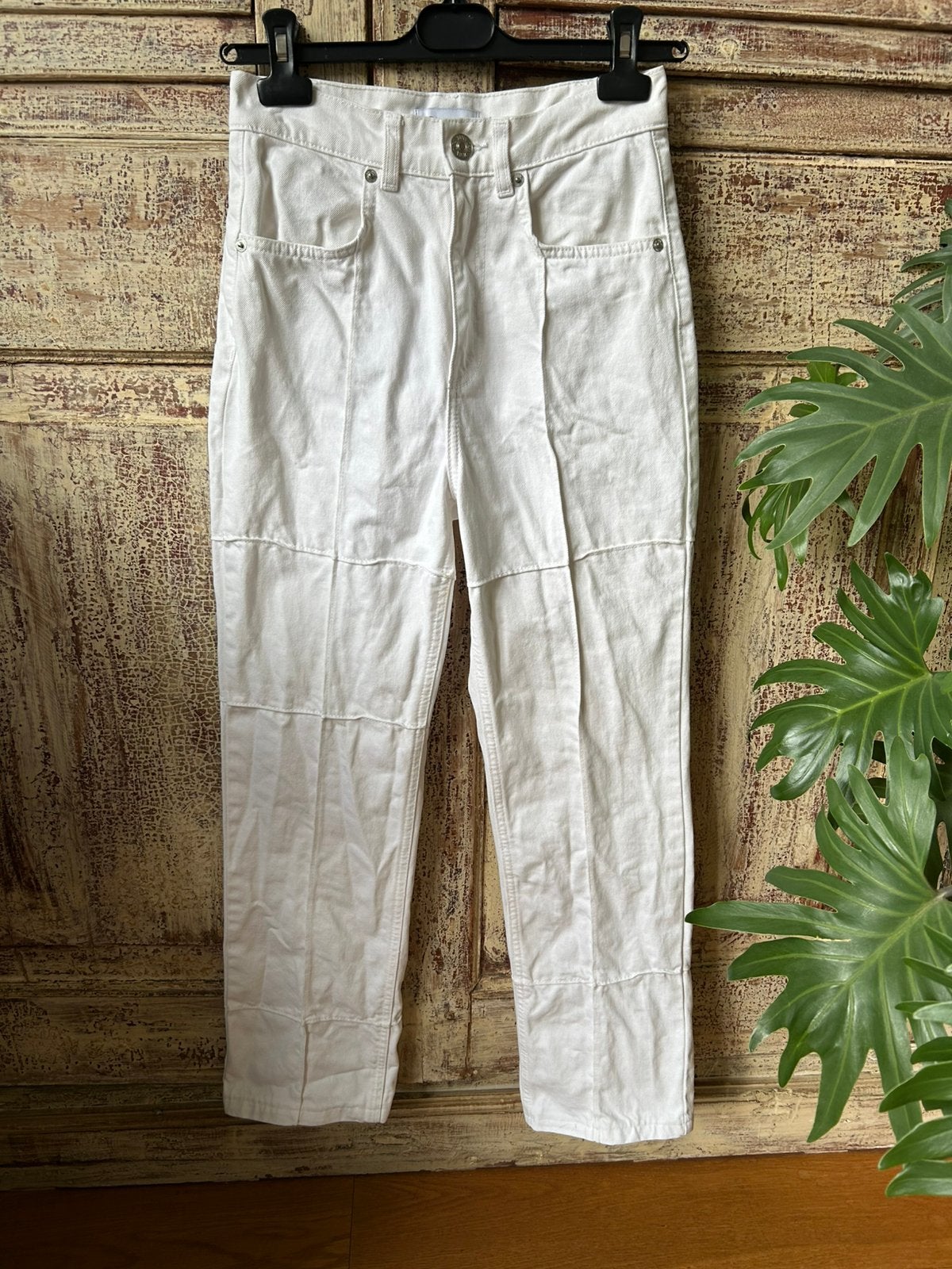 Zara witte straight jeans maat 36 hoge taille gestikte naden, Kleding | Dames, Wit, Ophalen of Verzenden, Zo goed als nieuw, Maat 36 (S)