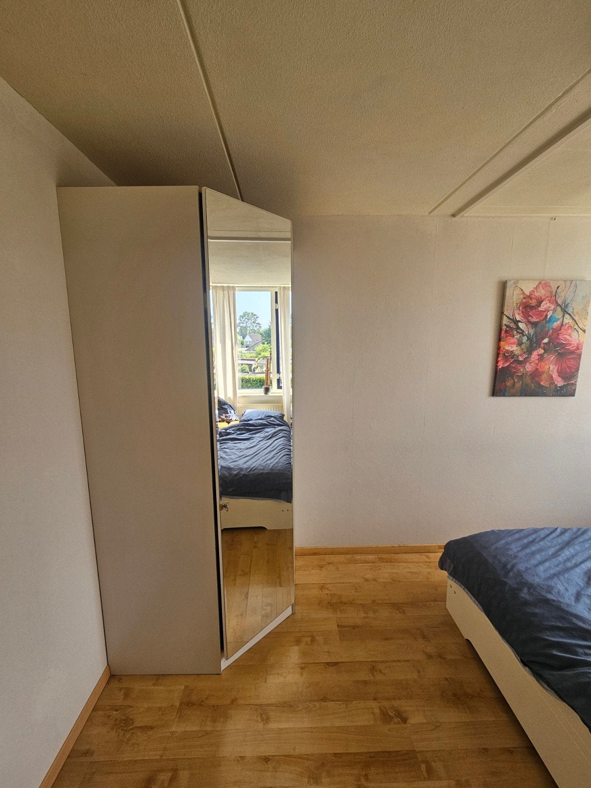 Hoekkast met spiegeldeur, 223 cm hoog, 92x92 cm, Huis en Inrichting, Kasten | Kledingkasten, Ophalen, Met deur(en), Gebruikt, 200 cm of meer