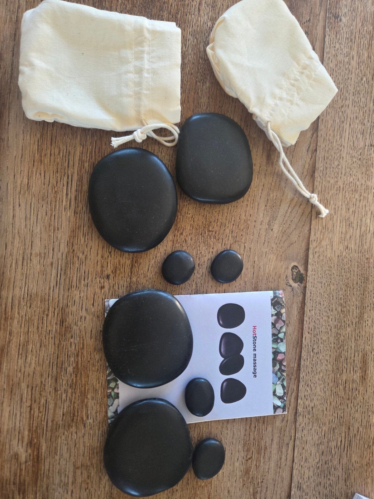 Hotstone massage set met 8 stenen en houten doos, Verzenden, Nieuw, Hotstone
