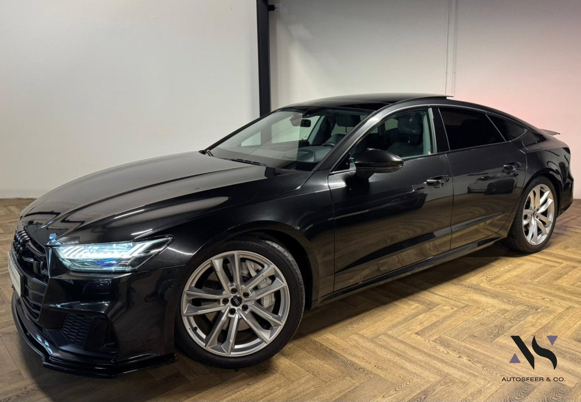 Audi A7 Sportback 50 TFSI e quattro Pro Line S-LINE PANO KEY, Auto's, Audi, 4 cilinders, 4 stoelen, Zwart, Leder