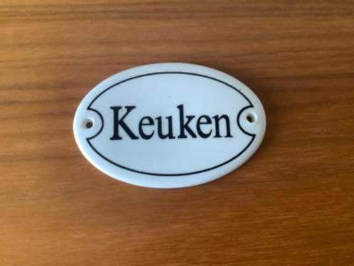 porseleinen deurbordje naamplaatje naambordje Keuken, Huis en Inrichting, Tekstbord, Ophalen, Zo goed als nieuw