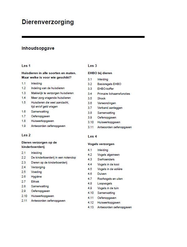 Cursus Dierenverzorging, Ophalen, Alpha