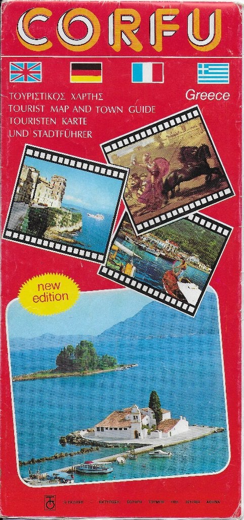 plgr10: plattegrond Corfu ( Griekenland ), 1800 tot 2000, Europa Overig, Ophalen of Verzenden, Landkaart