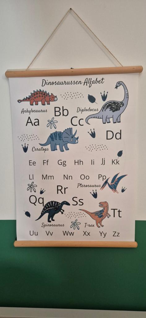 Dinosaurus Alfabet schoolplaat in zeer goede staat, Ophalen of Verzenden, Aardrijkskunde