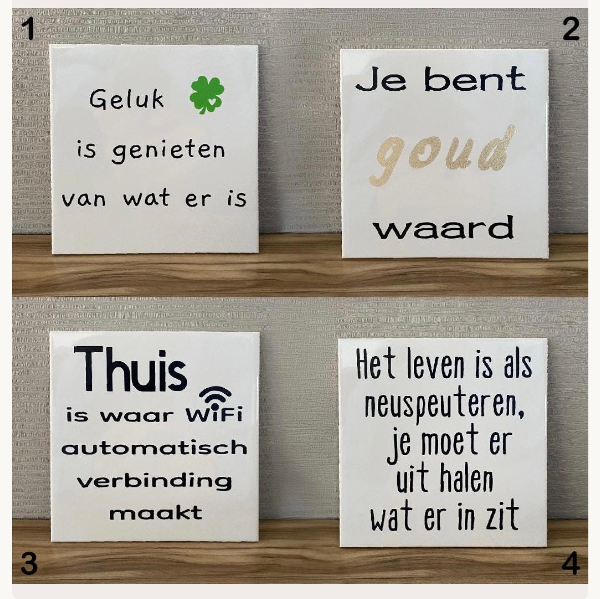 Tegeltjes met opdruk, Huis en Inrichting, 15 cm, Nieuw, 15 cm, Ophalen of Verzenden