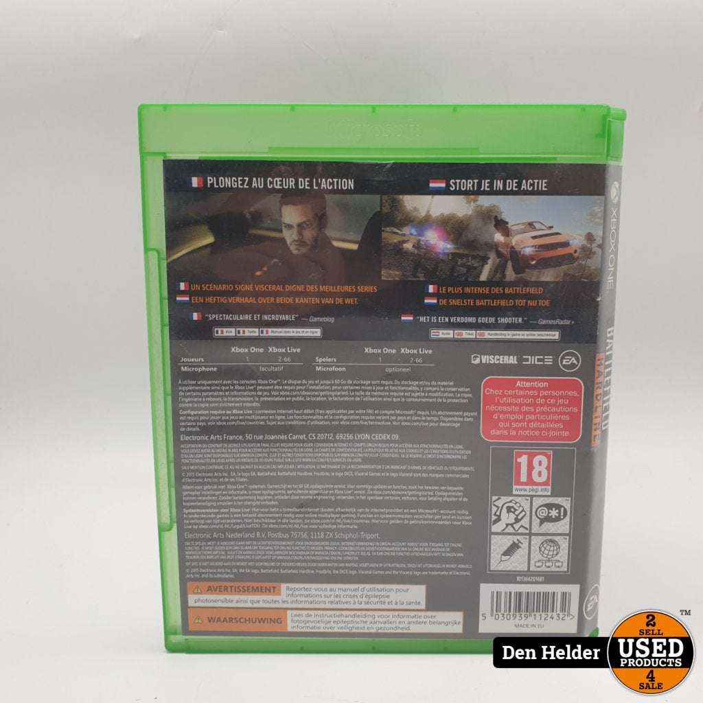 Battlefield Hardline Microsoft Xbox One Game - In Nette Staa, Microsoft, Gebruikt, Support@microsoft.com, Microsoft Corporation
One Microsoft Way
Redmond, WA 98052-6399
USA