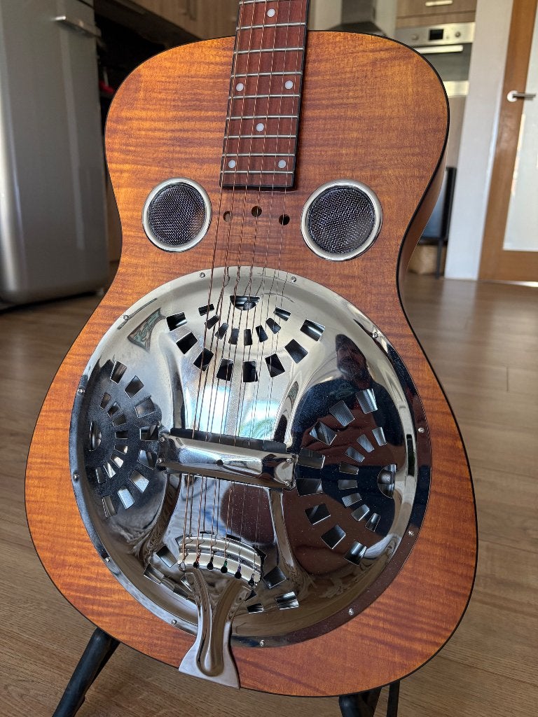 Epiphone / Dobro Hounddog DELUX resonator MET PICKUP, Ophalen, Zo goed als nieuw, Resonator- of Dobrogitaar, Met (piezo-)element