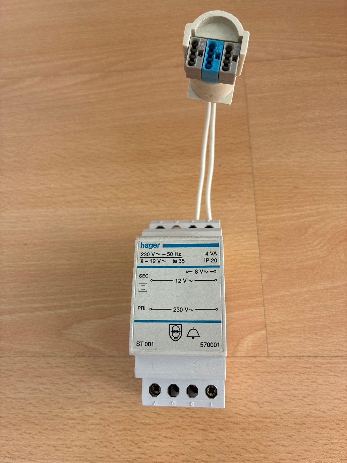 Hager ST001 Beltransformator 230V naar 8-12V, Doe-het-zelf en Verbouw, Ophalen of Verzenden, Zo goed als nieuw, Hager, Overige typen