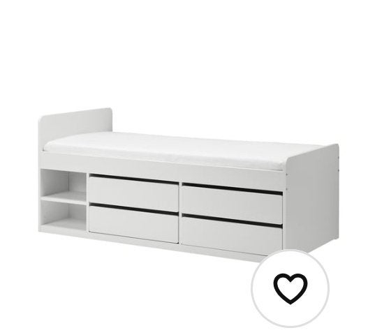 Ikea bed met opbergruimte perfecte staat, Ophalen, 90 cm, Eenpersoons, Wit
