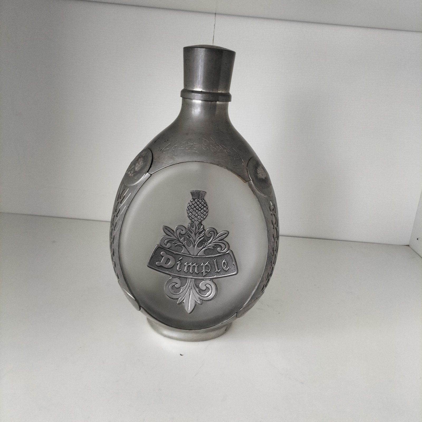 Vintage Dimple Haig Royal Holland Daalderop tinnen fles, Ophalen of Verzenden