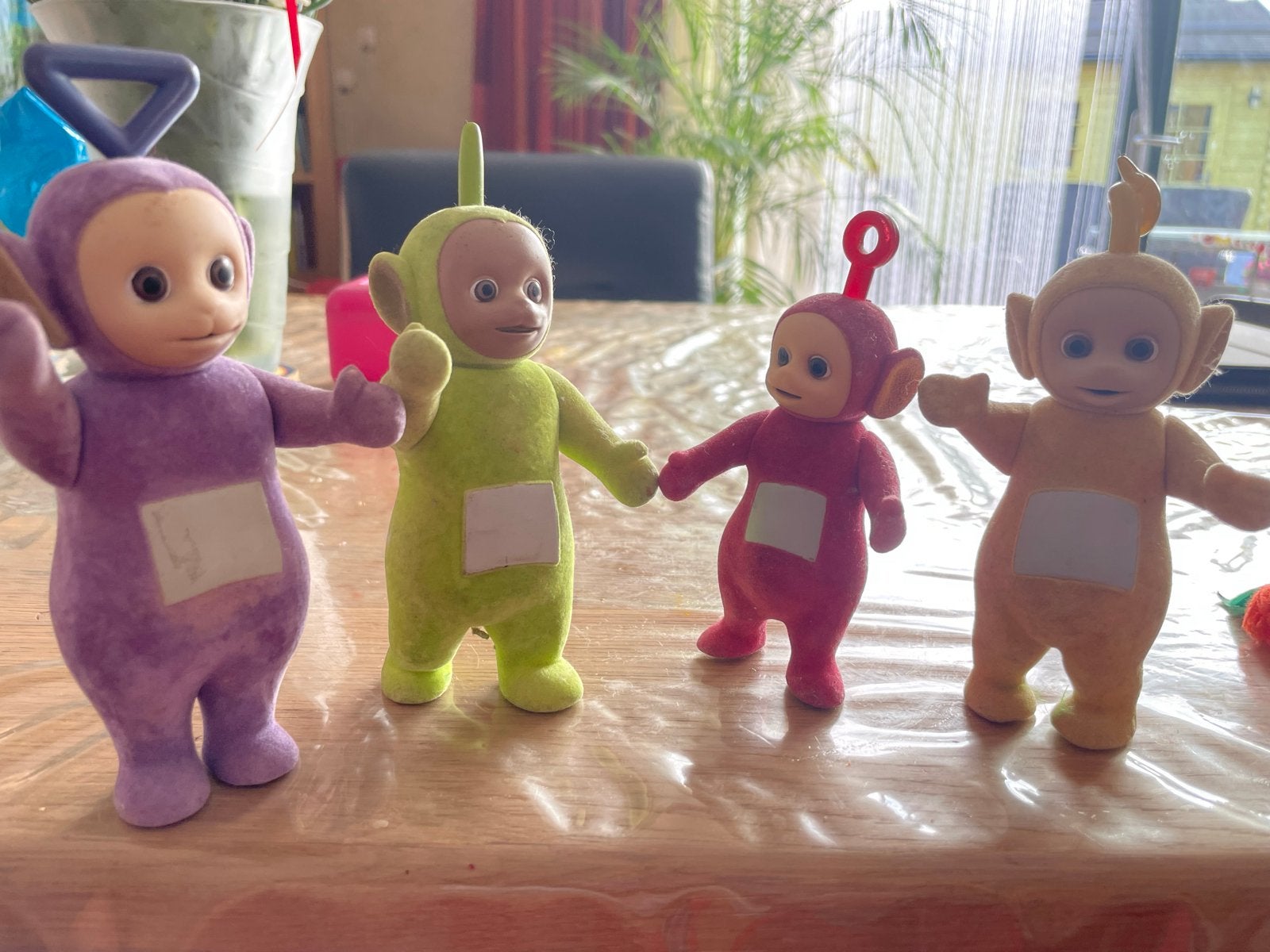 Teletubbies speelfiguren set - Tinky Winky, Dipsy, Laa-Laa,, Gebruikt, Overige merken, Overige typen, Middelgroot (20 tot 80 cm)
