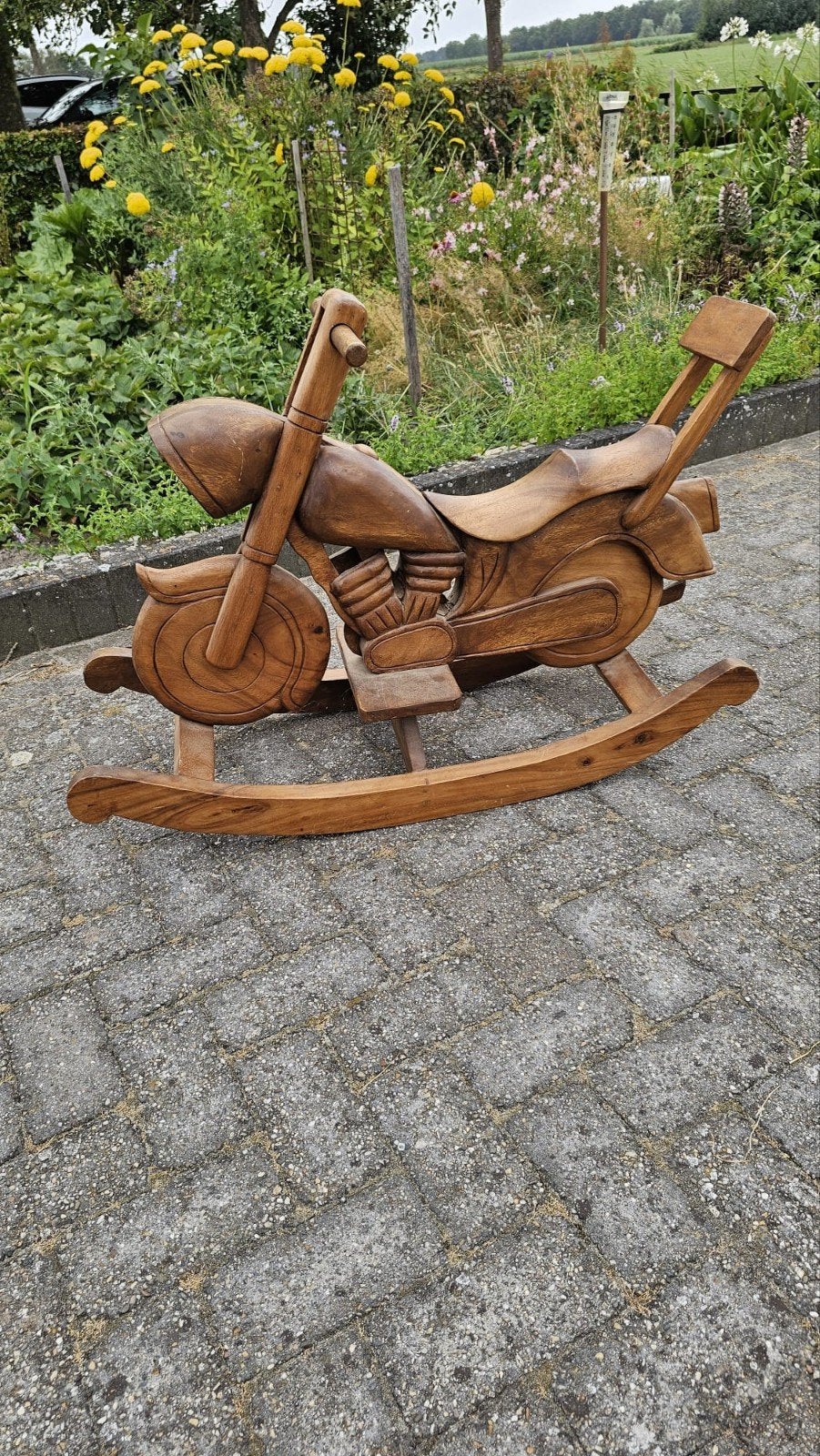 Houten schommel motor handgemaakt sterk en robuust, Ophalen, Gebruikt