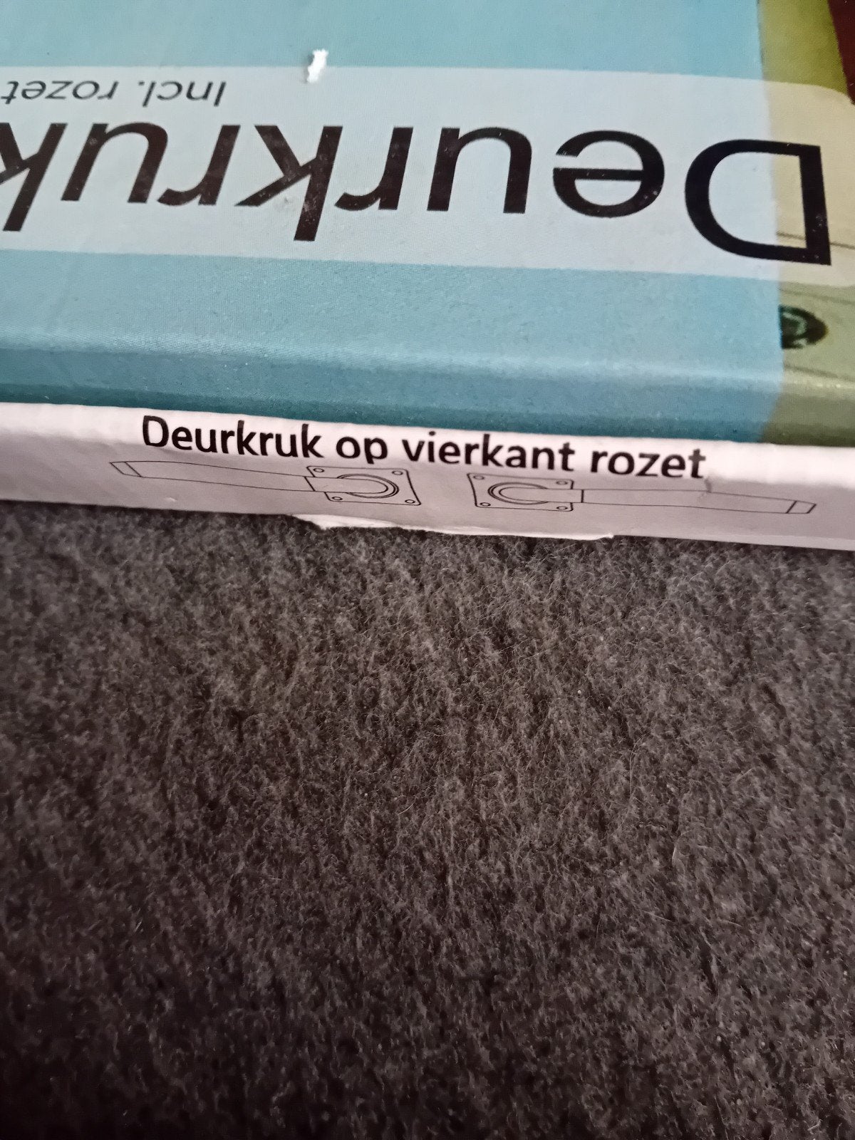 Deurkruk op vierkant rozet - messing glans, Ophalen, Nieuw, Metaal, Overige typen
