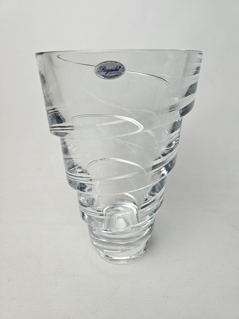 # Miller Rogaska spiraal Kristalglas vaas. Kristal glas, Ophalen of Verzenden, Gebruikt, Transparant, Glas