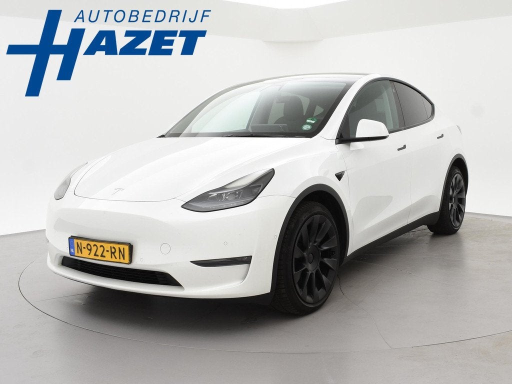 Tesla Model Y LONG RANGE AWD 75 KWH 351 PK + ENHANCED AUTOPI, Automaat, Stof, Gebruikt, 495 min
