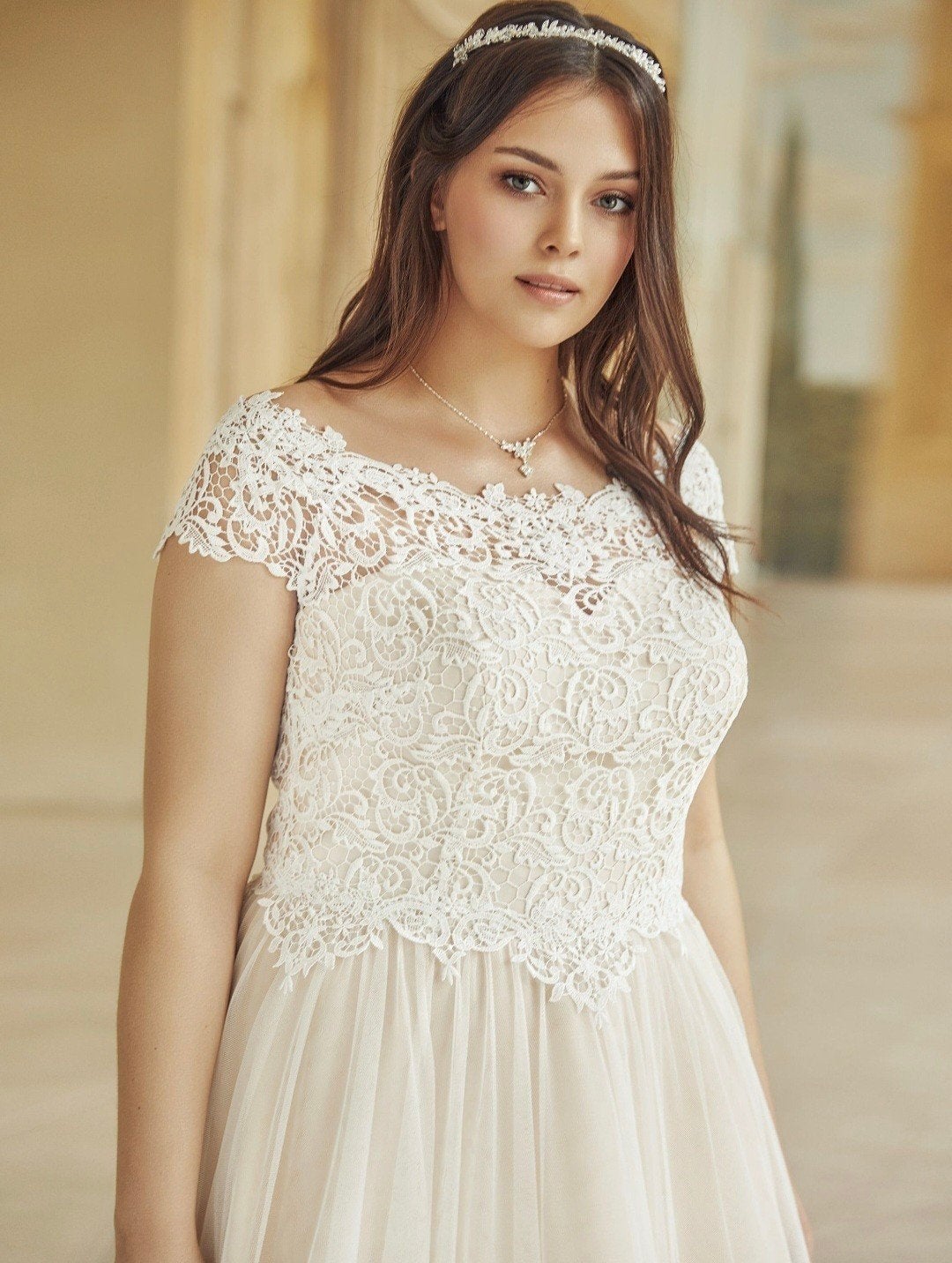 Nieuwe Bianco Evento trouwjurk Serena blush kant tule, Ophalen of Verzenden, Nieuw, Wit, Trouwjurk