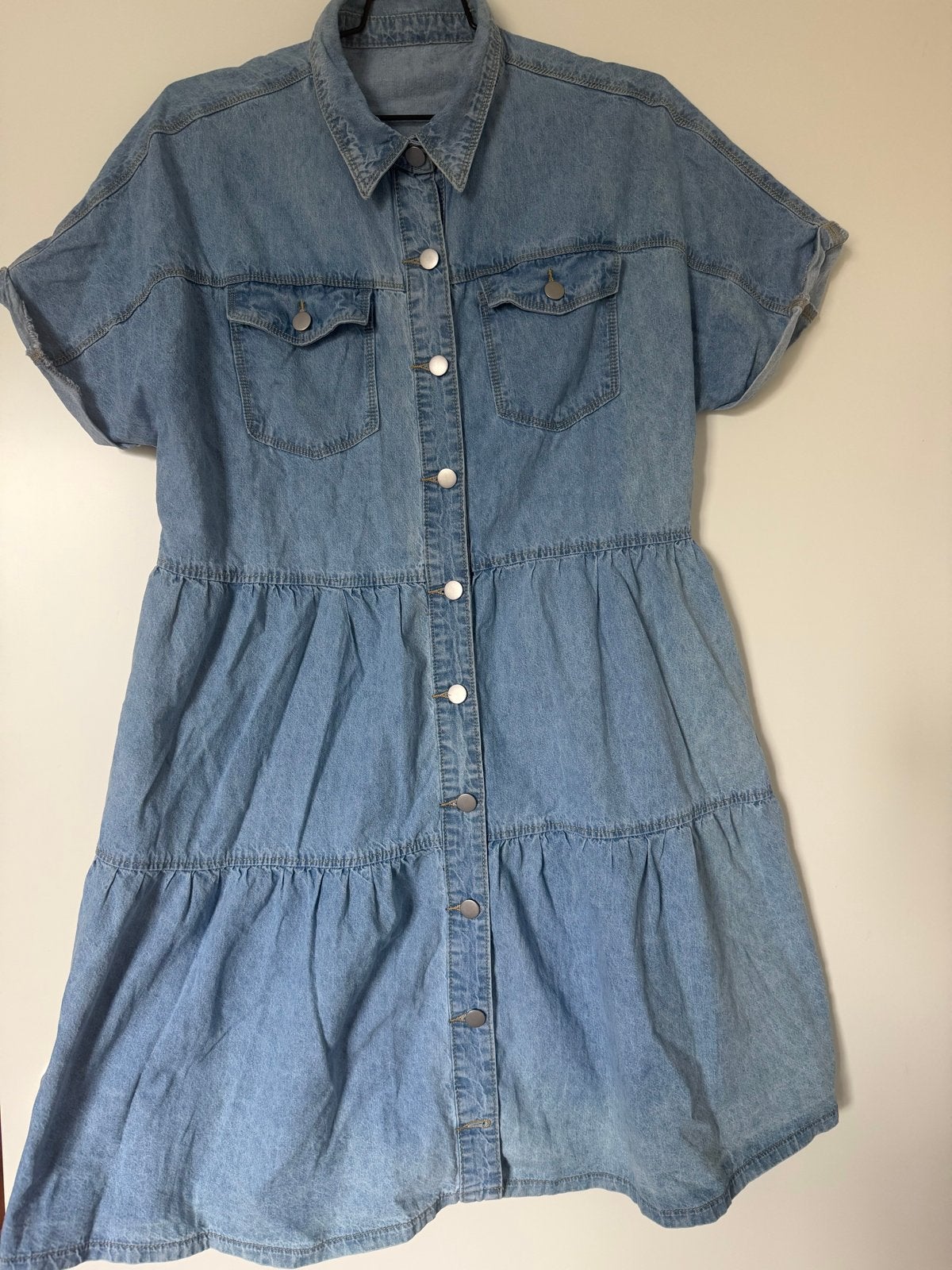 Katoenen spijkerjurk - Maat L/XL, Kleding | Dames, Blauw, Maat 42/44 (L), Ophalen of Verzenden, Gedragen