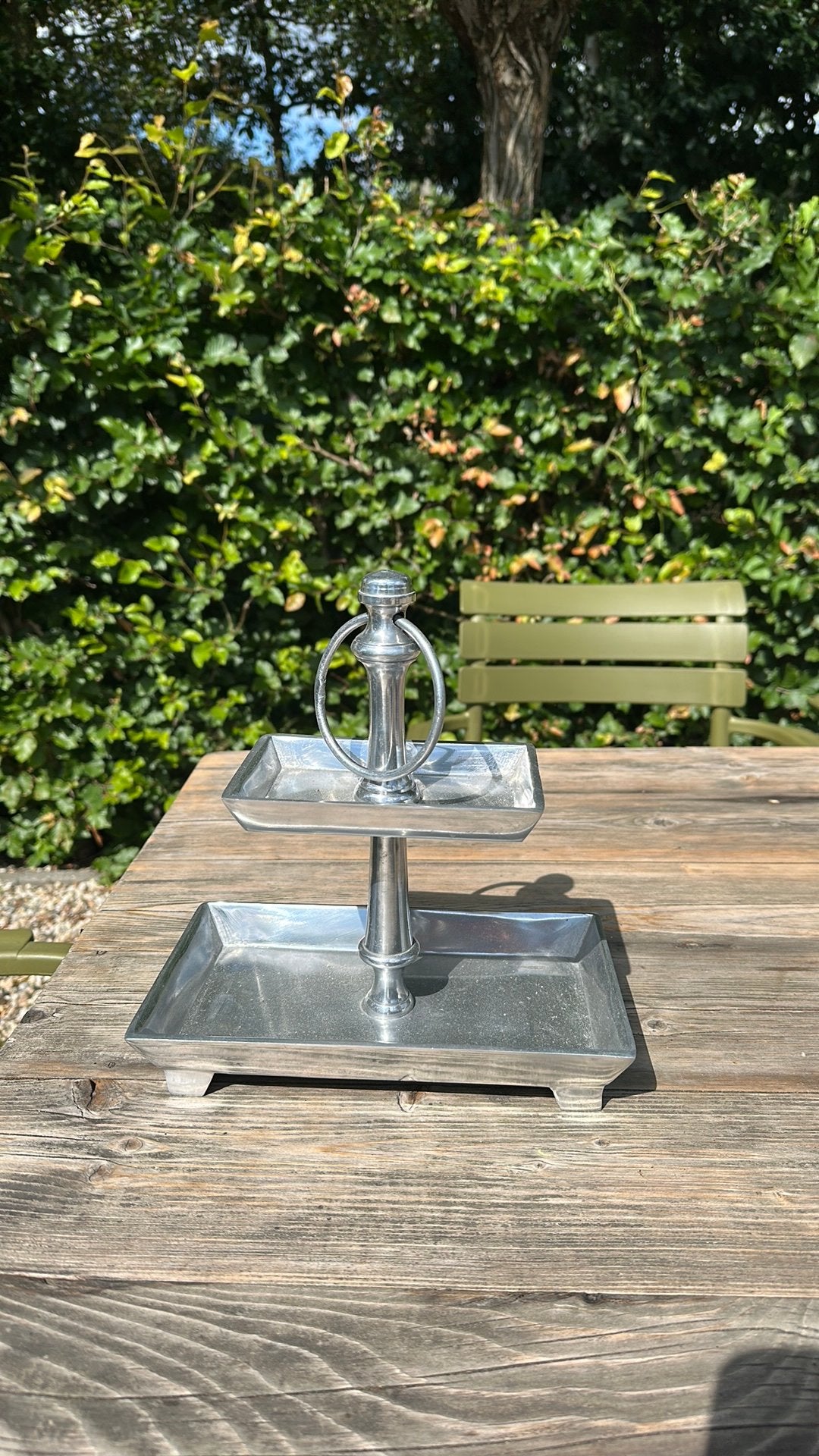 Zilverkleurige etagere, Huis en Inrichting, Woonaccessoires | Etagères, Ophalen of Verzenden, Zo goed als nieuw