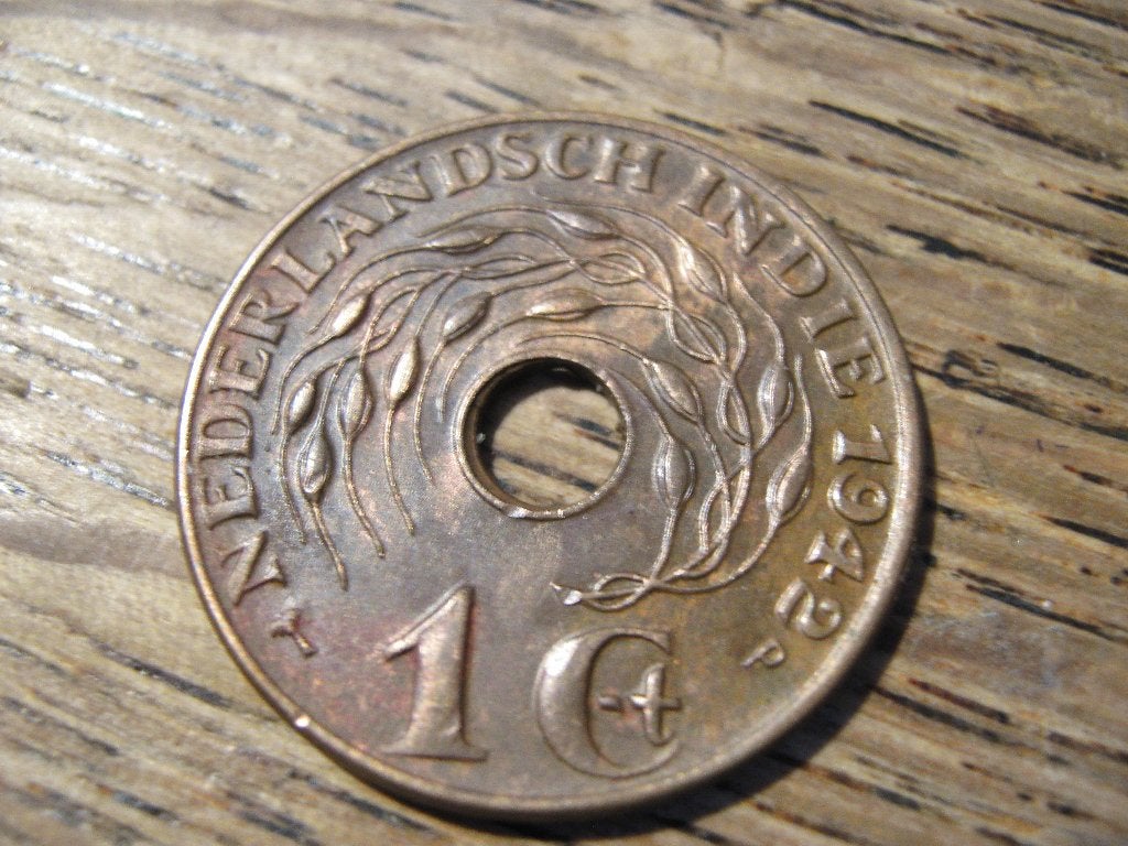 Nederlands Indie 1 Cent 1942p, WW2 #86, Ophalen of Verzenden, Koningin Wilhelmina, 1 cent, Losse munt