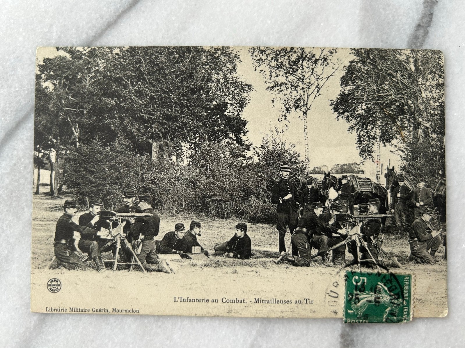 Wo1: MG eenheid frans uniform, Ophalen of Verzenden, Landmacht, Duitsland, Foto of Poster
