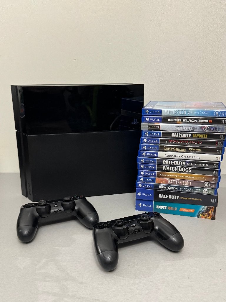 PlayStation 4 PS4 500GB +2 controllers+14 games–Complete set, Ophalen, Met 2 controllers, Zo goed als nieuw, Original