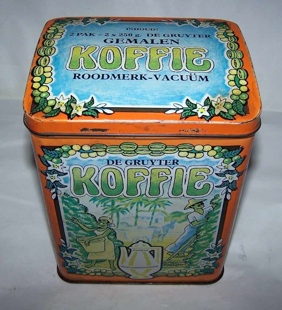 Vintage De Gruyter Koffieblik - Roodmerk Vacuüm., Verzamelen, Ophalen of Verzenden, Gebruikt, Koffie, Overige merken