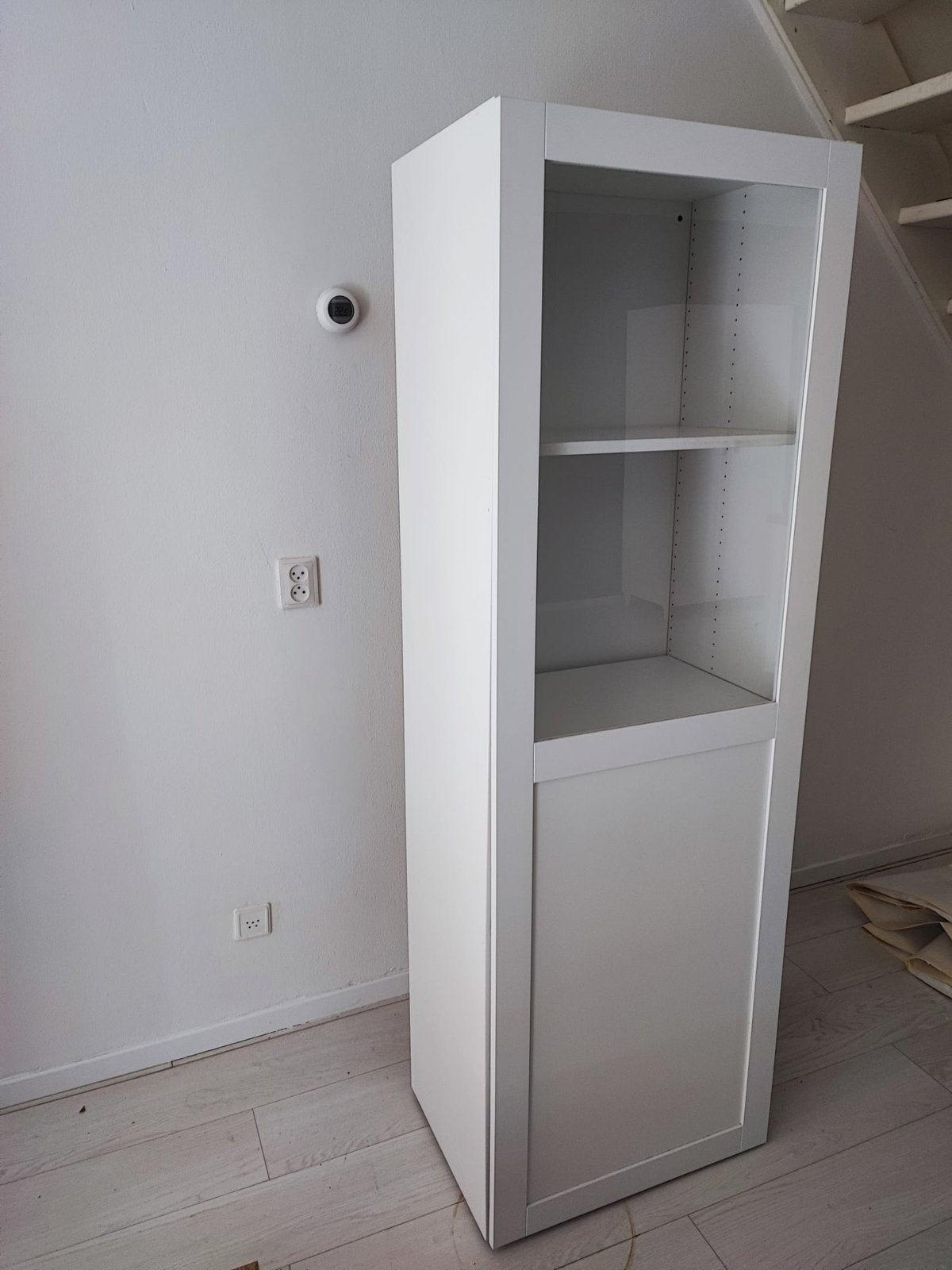 Witte jast met glas, Huis en Inrichting, Ophalen, 50 tot 100 cm, 150 tot 200 cm, 25 tot 50 cm
