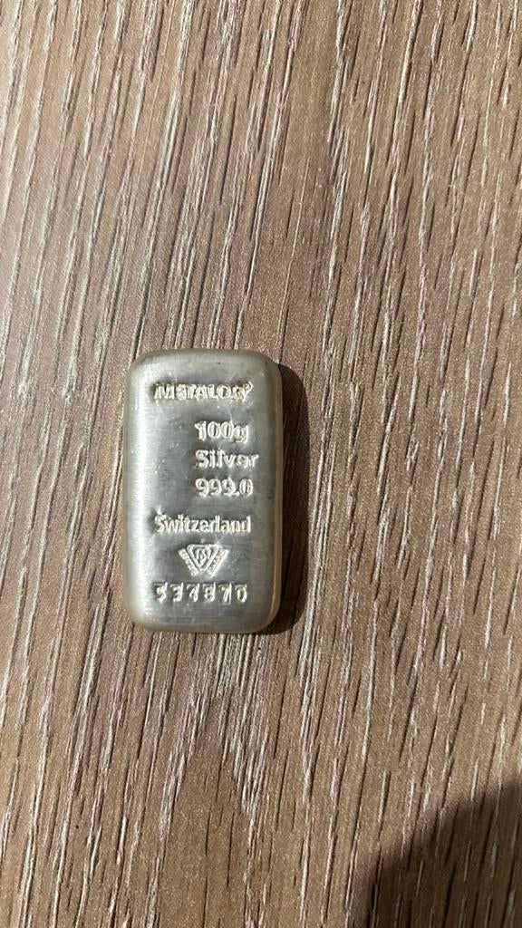 100g Zilverbaar 999.0 Fijn Zilver 275€ per stuk, Postzegels en Munten, Edelmetalen en Baren, Ophalen of Verzenden, Zilver