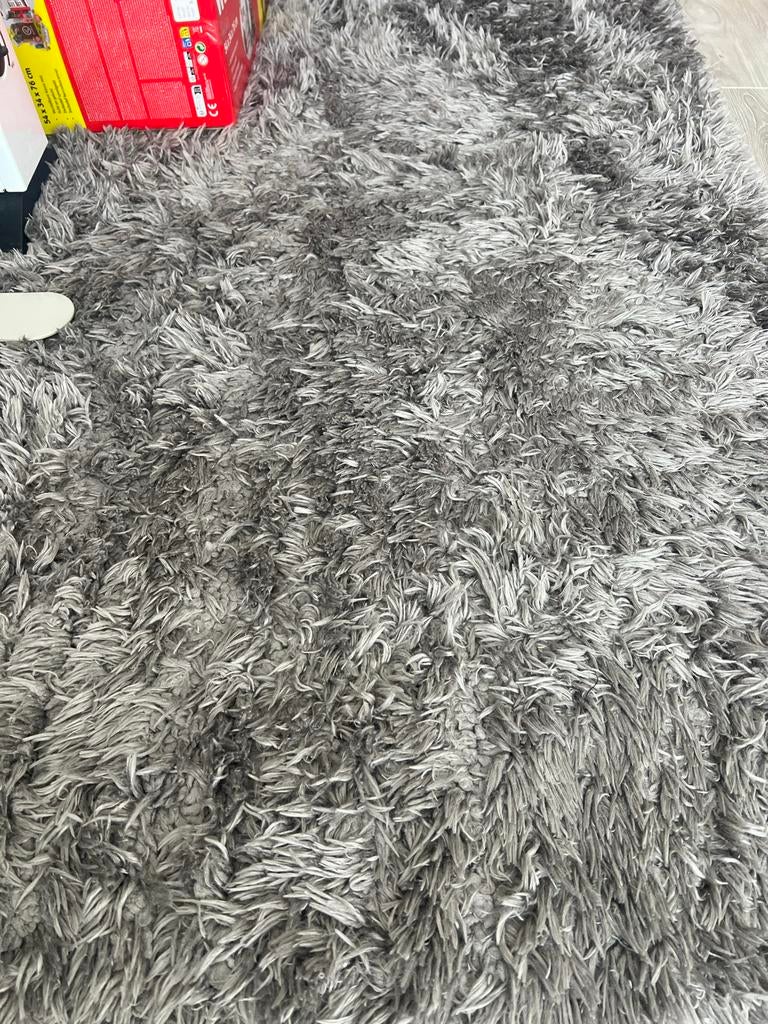 Grijs hoogpolig vloerkleed - 2x3 m, 200 cm of meer, Ophalen of Verzenden, Zo goed als nieuw, 200 cm of meer