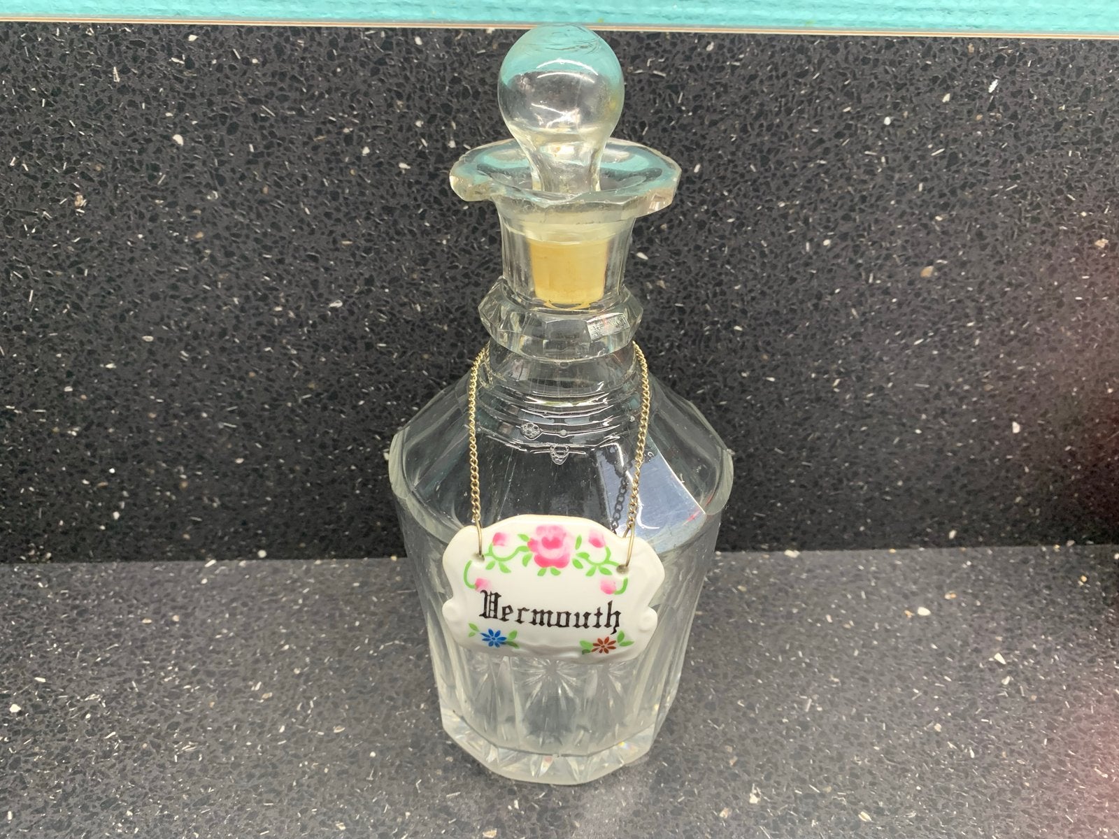 Vintage Vermouth karaf met porseleinen label, Antiek en Kunst, Ophalen of Verzenden