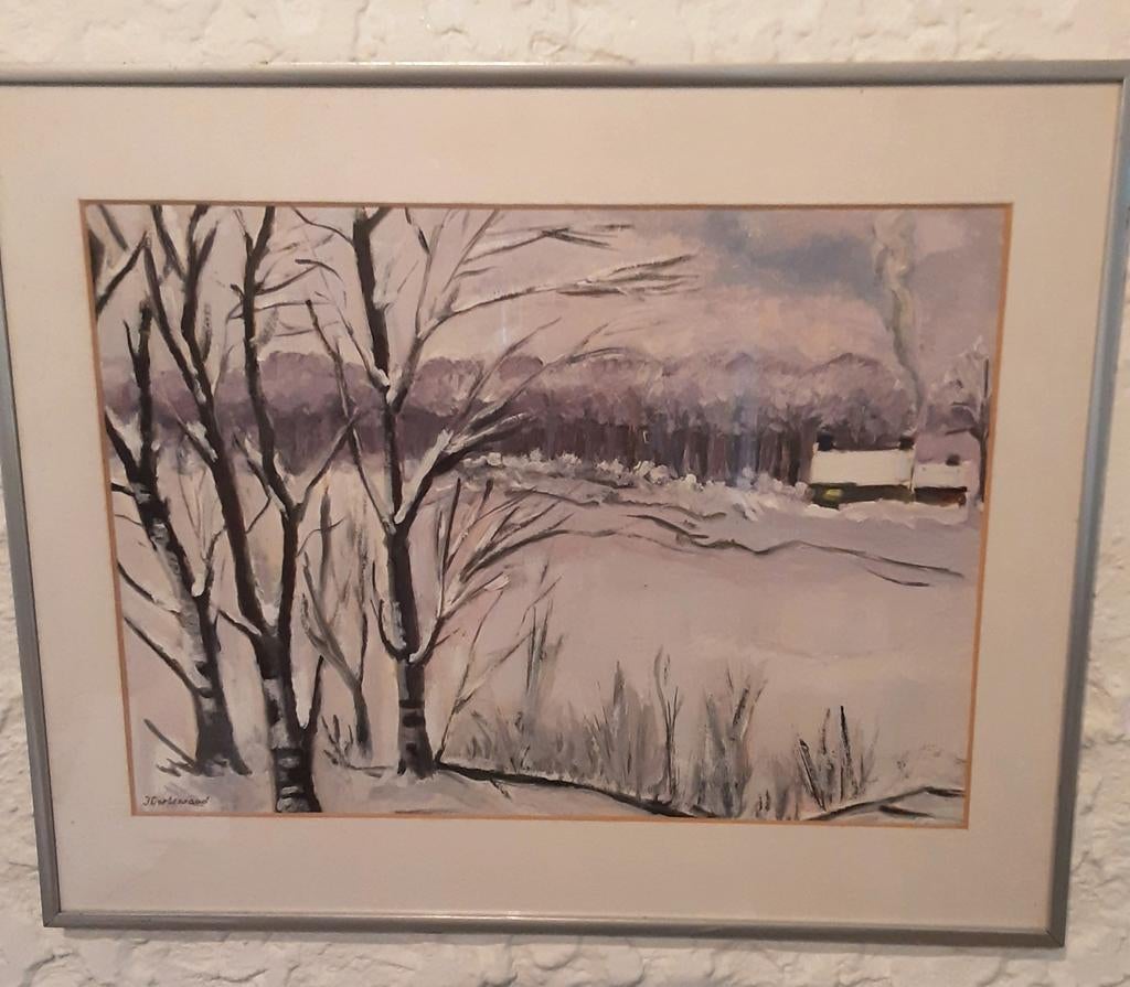 Schilderij winterlandschap J. Cortenraad Meerssen, Ophalen