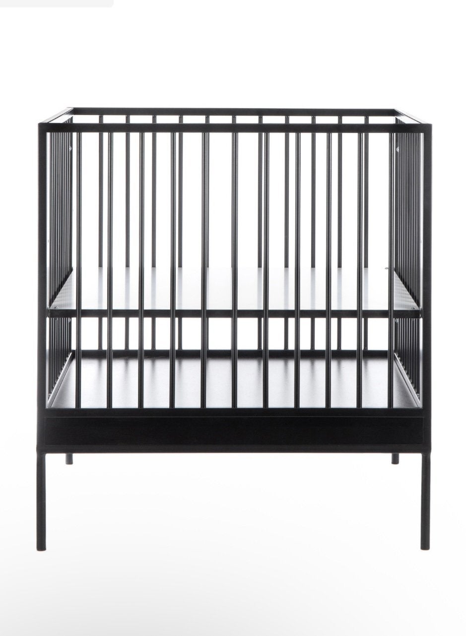 Coming Kids Bliss Box 80x80 zwart - incl. matras, Ophalen, Zo goed als nieuw, Vierkant, In hoogte verstelbaar