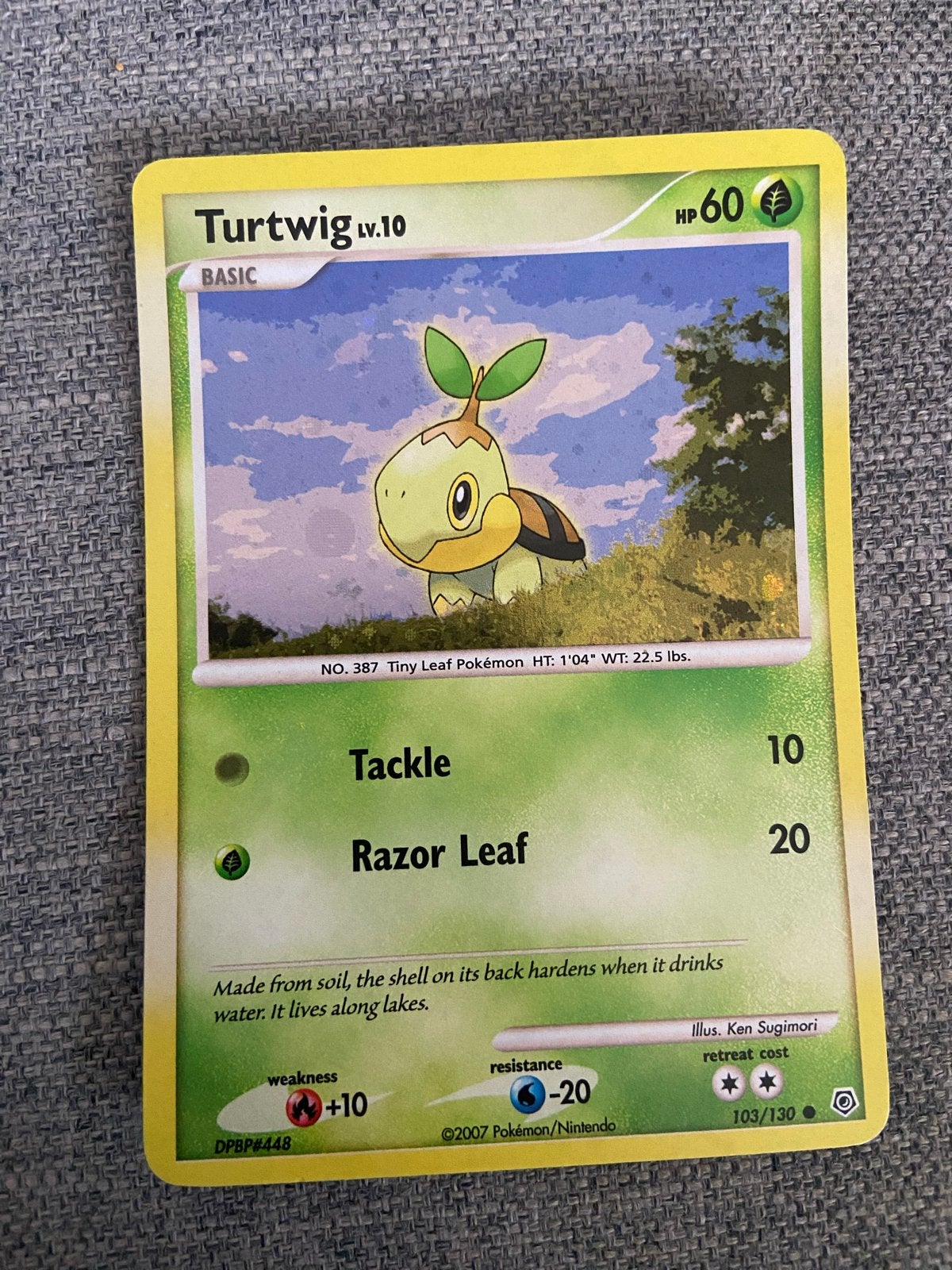 Turtwig Pokémon Kaart - Cosmos Holo, Ophalen, Zo goed als nieuw, Losse kaart