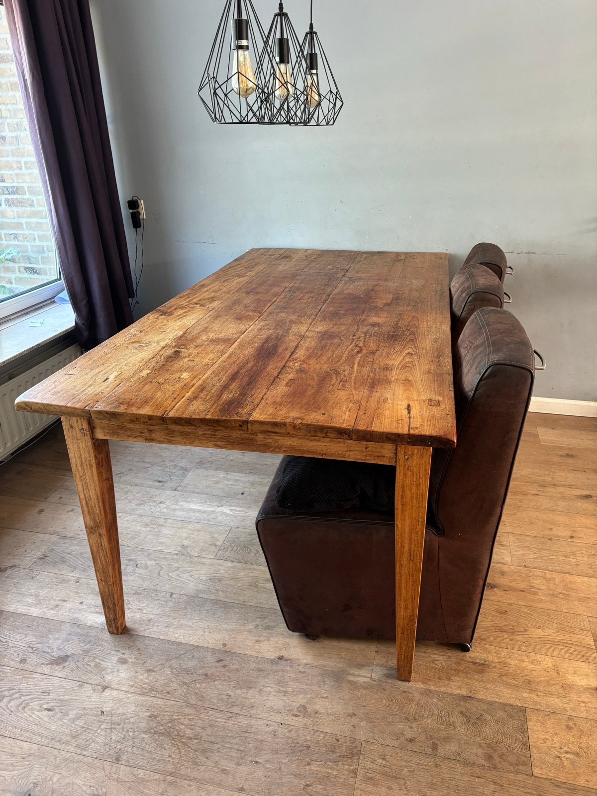 Teak eettafel voor 6-8 personen, Ophalen, Gebruikt, Teakhout, 50 tot 100 cm