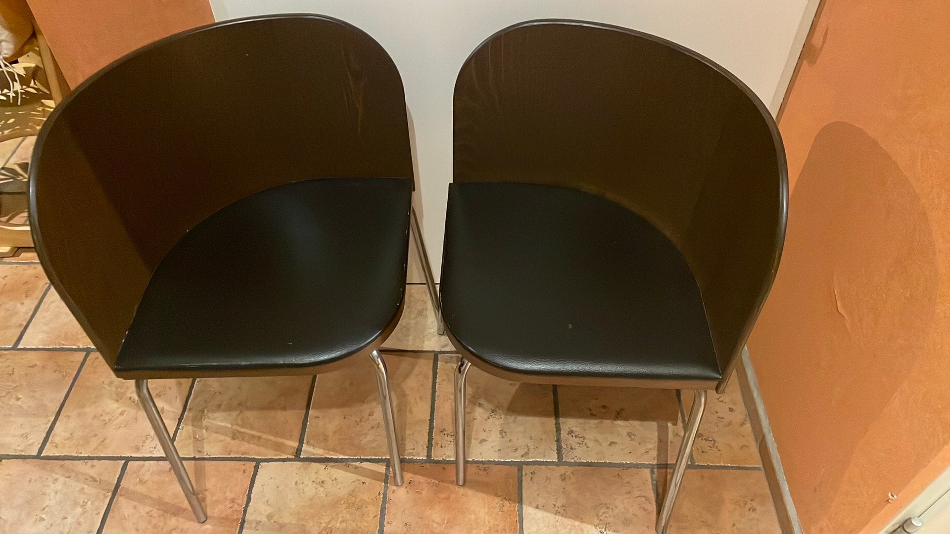 Zit stoelen, Ophalen, Twee, Bruin, Zo goed als nieuw