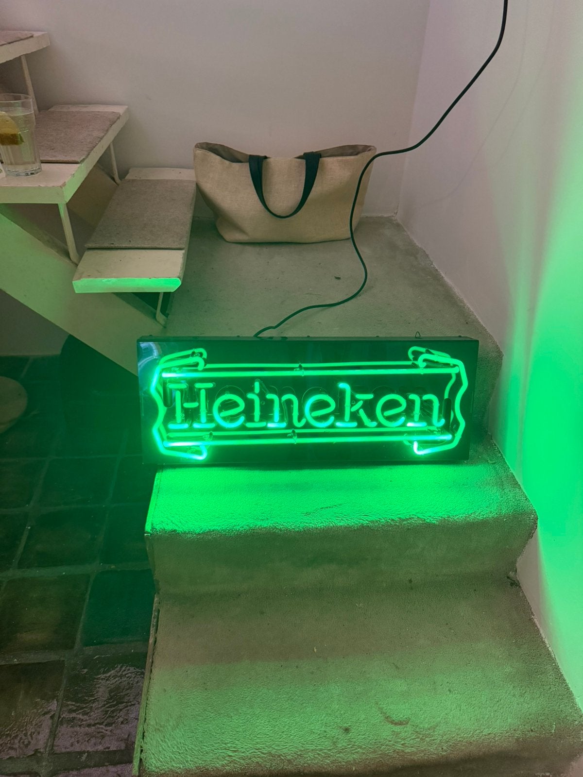 Heineken neon sign, Ophalen, Zo goed als nieuw, Lichtbak of (neon) lamp