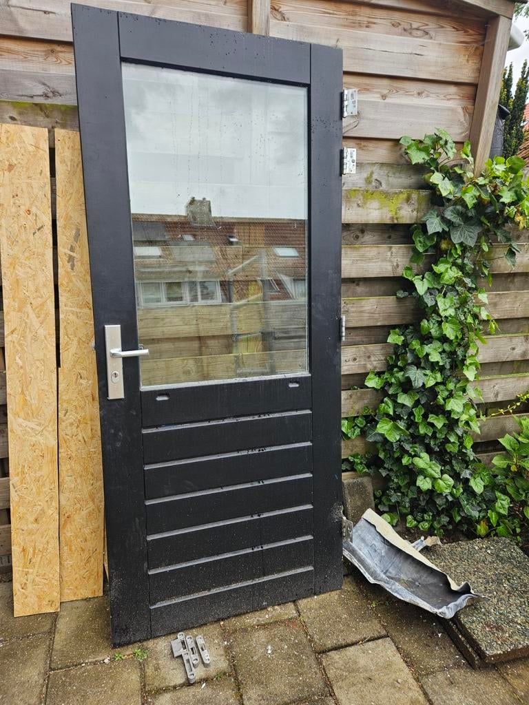 Stapeldorpeldeur 93x211.5 met Meerpuntsluiting, Doe-het-zelf en Verbouw, Deuren en Horren, Ophalen, Gebruikt, 80 tot 100 cm, Buitendeur