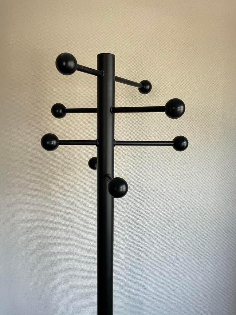 Vintage Space Age Staande Kapstok met Bollen - Zwart, Huis en Inrichting, Woonaccessoires | Kapstokken, Gebruikt, Staande kapstok