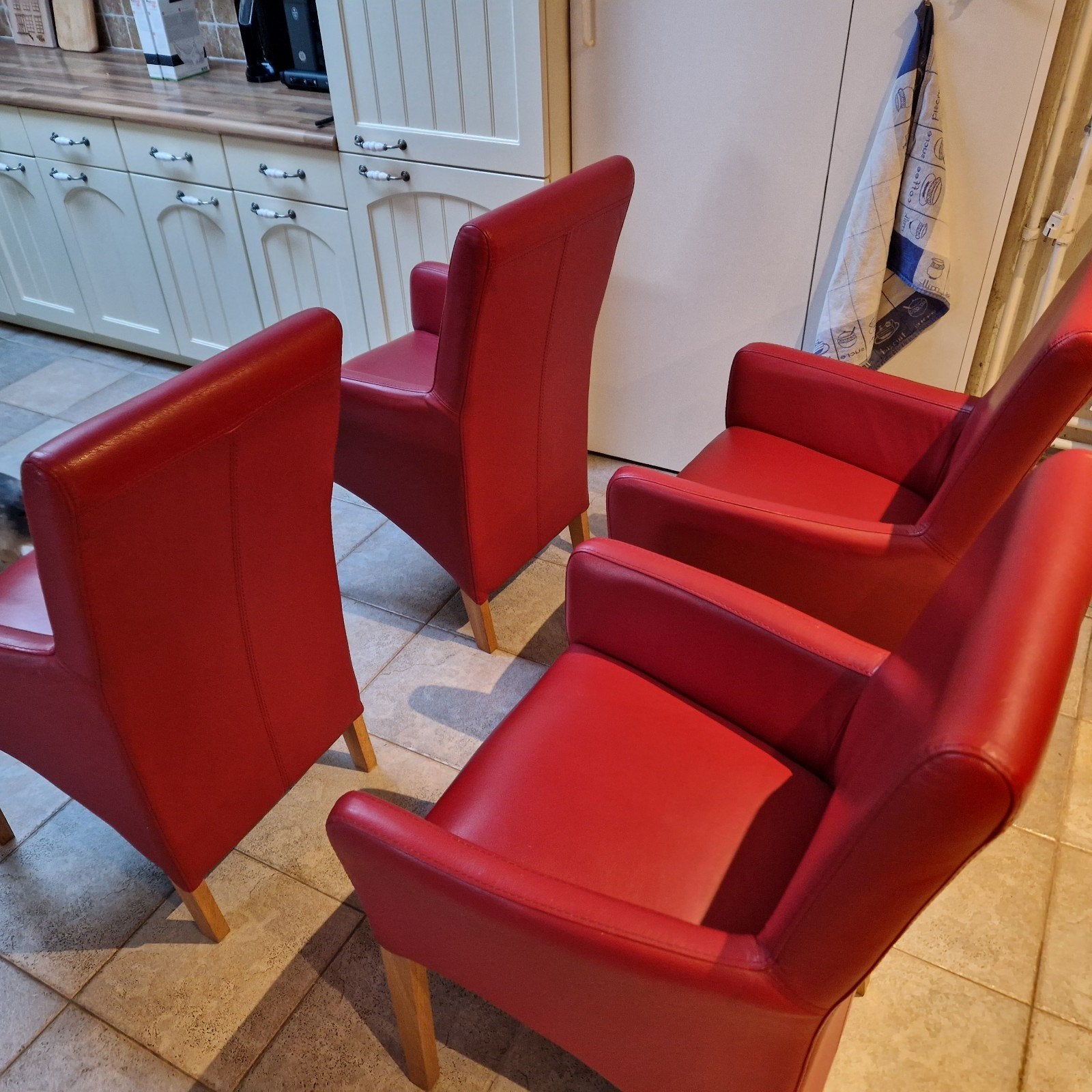 eetkamerstoelen 4x, Huis en Inrichting, Stoelen, Ophalen, Leer, Zo goed als nieuw, Vier