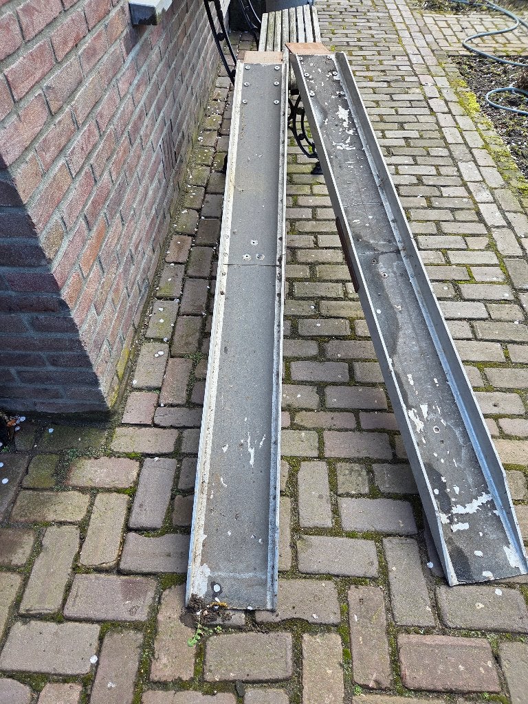 2 aluminium oprijplaten,  Lang 1.95 m, Ophalen