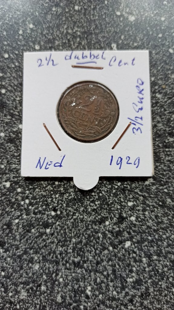 2,5 cent1929, Ophalen of Verzenden, Vóór koninkrijk, Losse munt